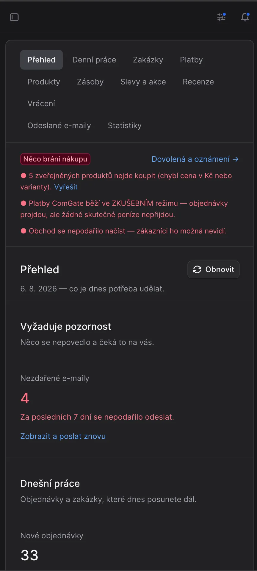Screenshot of the Keramická Zahrada project