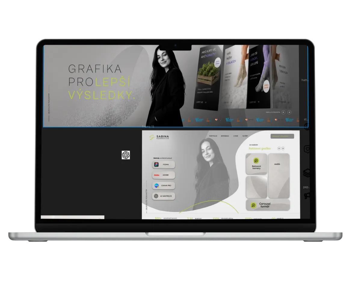 Preview of the Sabina Portfolio project (Figma prototype)